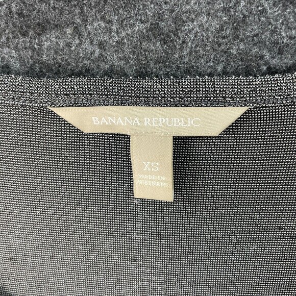 Banana Republic Shirt Women’s Extra Small Gray  Metallic Shimmer Long Sleeve Top - Picture 3 of 7